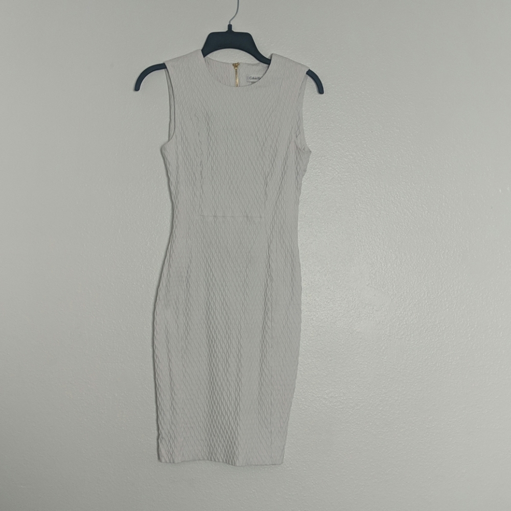 Calvin Klein White Textured Dress NWOT